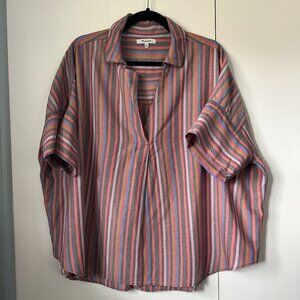 Madewell V-Neck Striped Shirt XXL